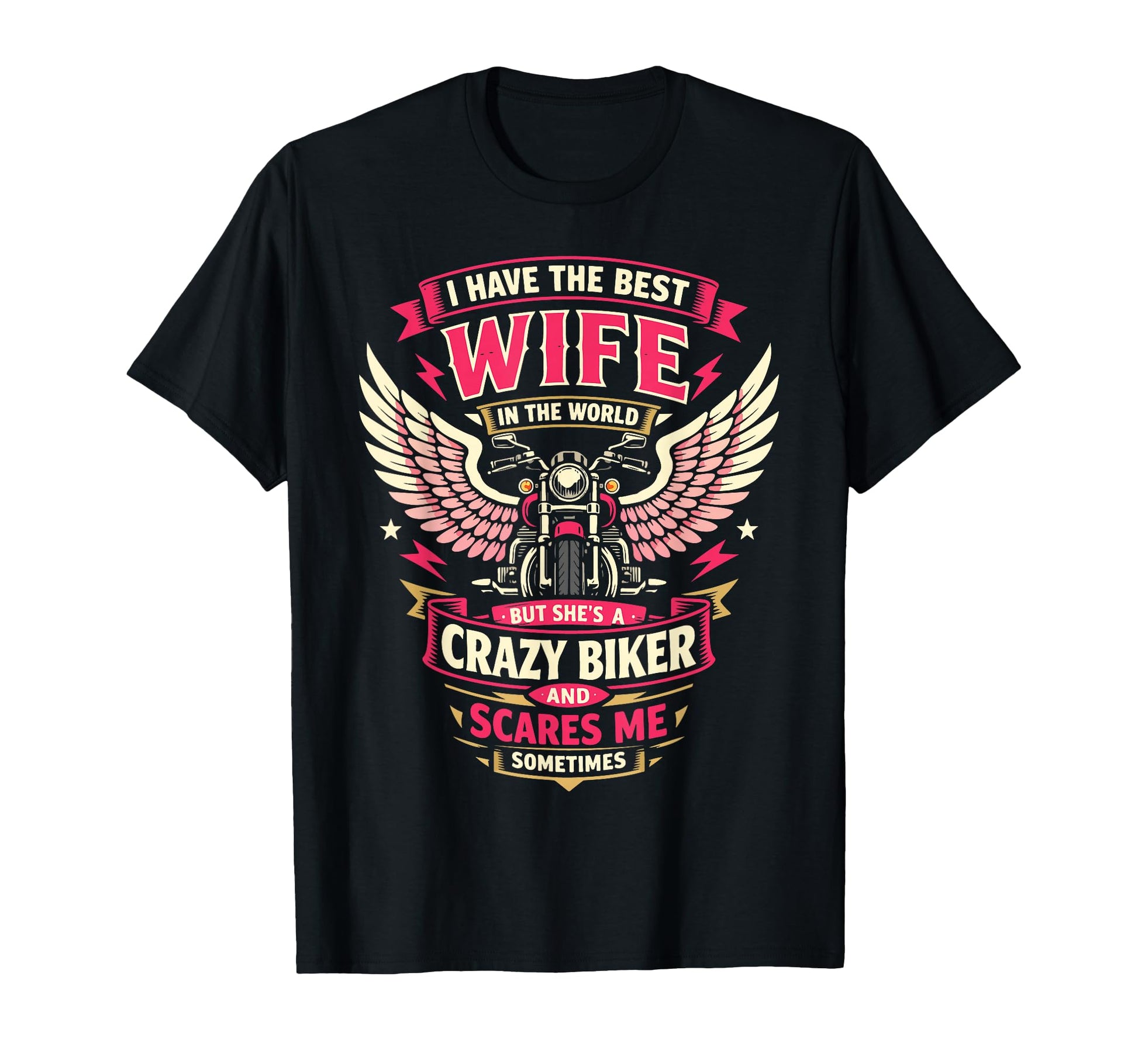 Motorcycle Biker Wife Husband Marriage T-Shirt - Minimalist Print Unisex - T-Shirt, Sweatshirt, Hoodie