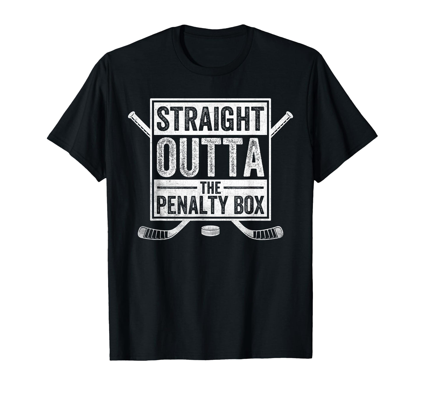 Straight Out Penalty Box Ice Hockey T-Shirt - Custom Art Print Men Women - T-Shirt, Sweatshirt, Hoodie