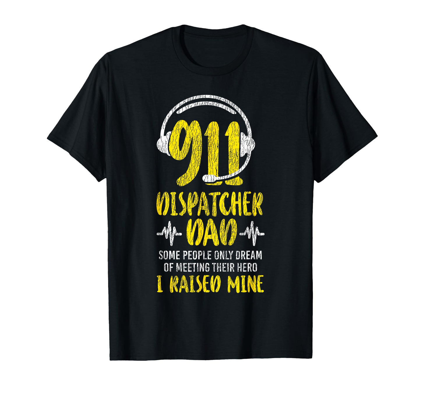 911 Dispatcher Thin Gold Yellow Line T-Shirt - Minimalist Print Men Women - T-Shirt, Sweatshirt, Hoodie