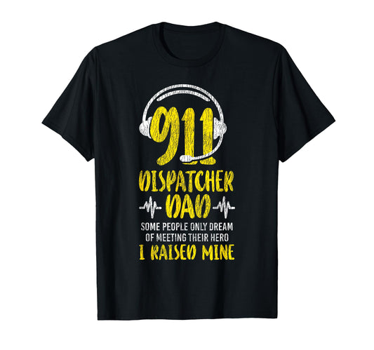 911 Dispatcher Thin Gold Yellow Line T-Shirt - Minimalist Print Men Women - T-Shirt, Sweatshirt, Hoodie