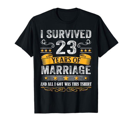 23Rd Wedding Anniversary Couples T-Shirt - Streetwear Style for Adults - T-Shirt, Sweatshirt, Hoodie