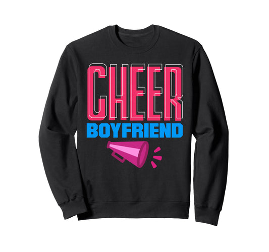 Cheer Boyfriend Proud Cheerleader Sweatshirt - Minimalist Print for Adults - T-Shirt, Sweatshirt, Hoodie