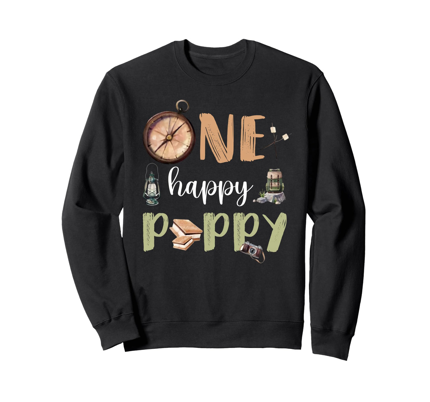 One Happy Poppy Camper 1St Sweatshirt - Minimalist Print for Adults - T-Shirt, Sweatshirt, Hoodie