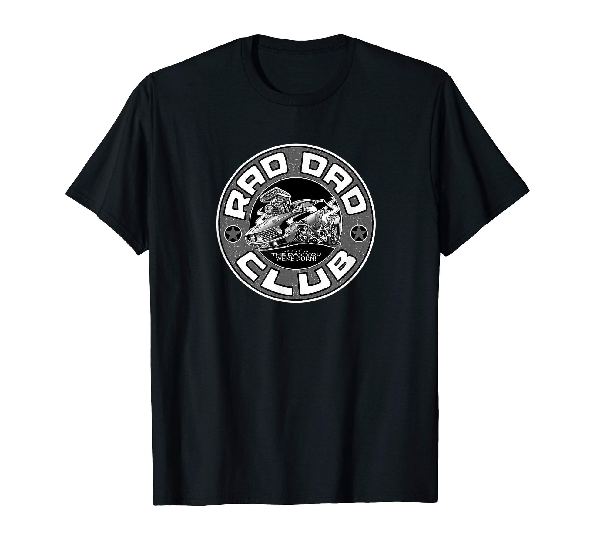 Rad Dad Club Muscle Car Fathers Day T-Shirt - Custom Art Print Unisex - T-Shirt, Sweatshirt, Hoodie