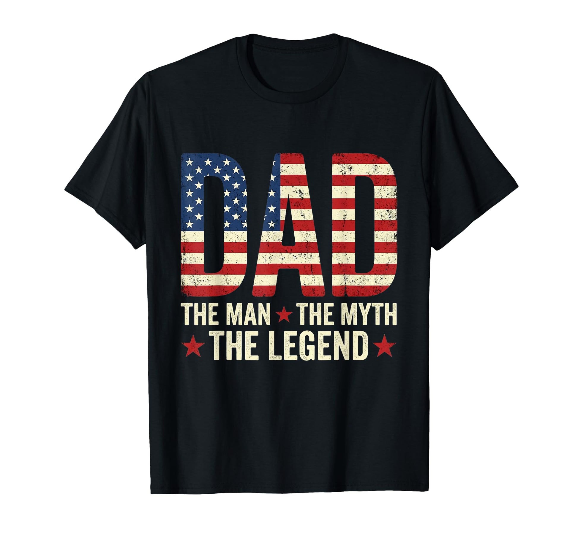 Dad Myth Legend Us Flag Fathers Day T-Shirt - Custom Art Print Unisex - T-Shirt, Sweatshirt, Hoodie