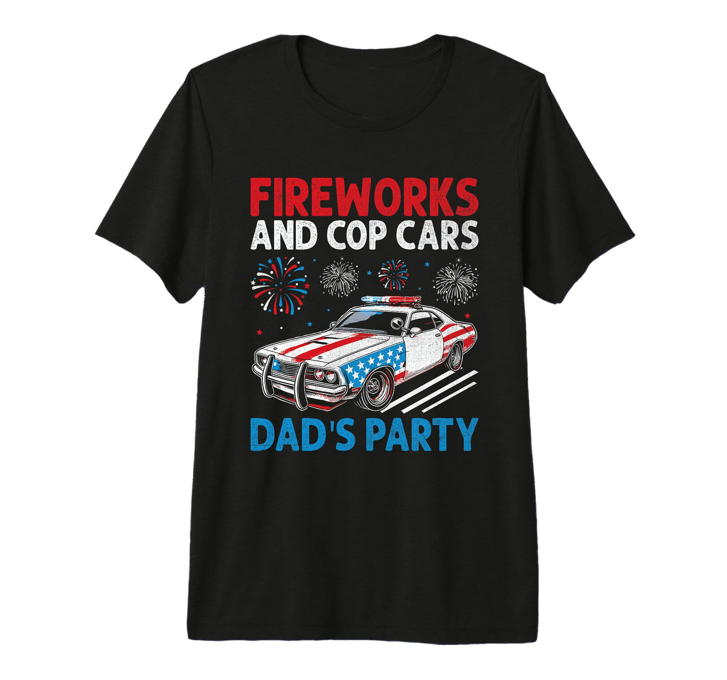 Funny Police Dad 4Th July American Flag T-Shirt - Graphic Print Men Women - T-Shirt, Sweatshirt, Hoodie