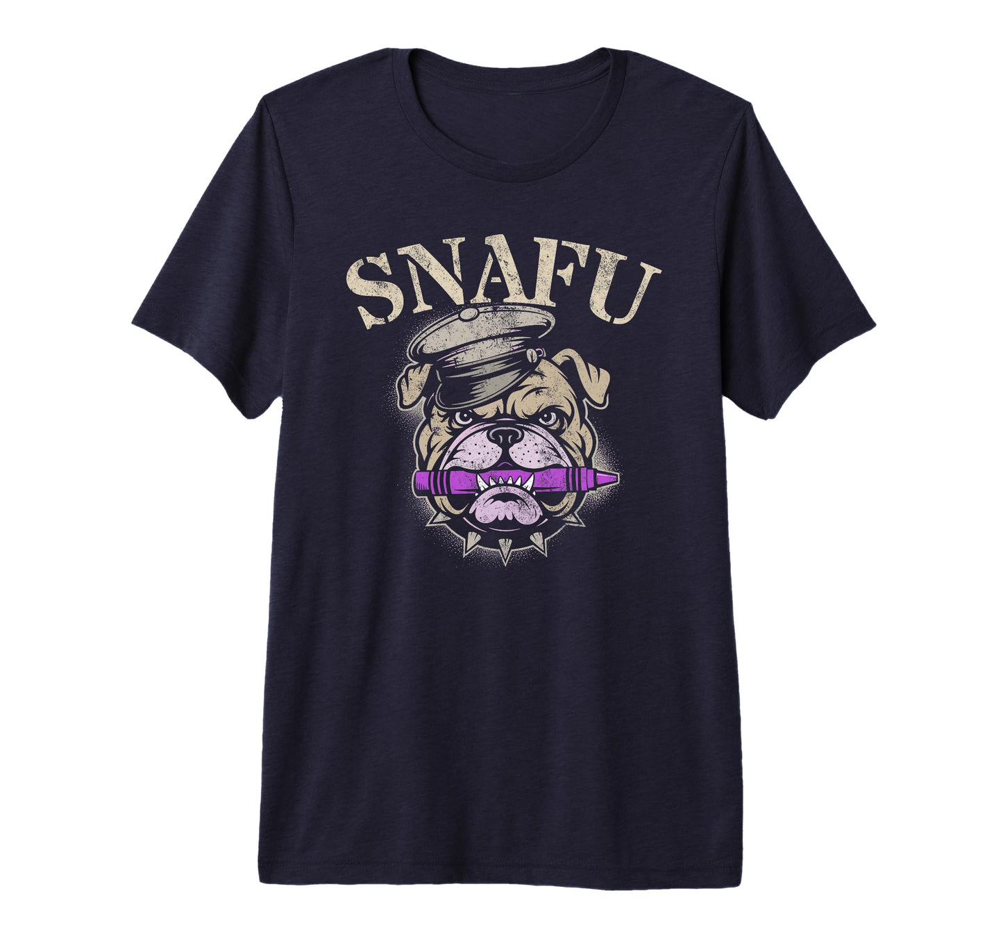Bulldog Snafu I Eat Crayons Eater T-Shirt - Minimalist Print for Adults - T-Shirt, Sweatshirt, Hoodie