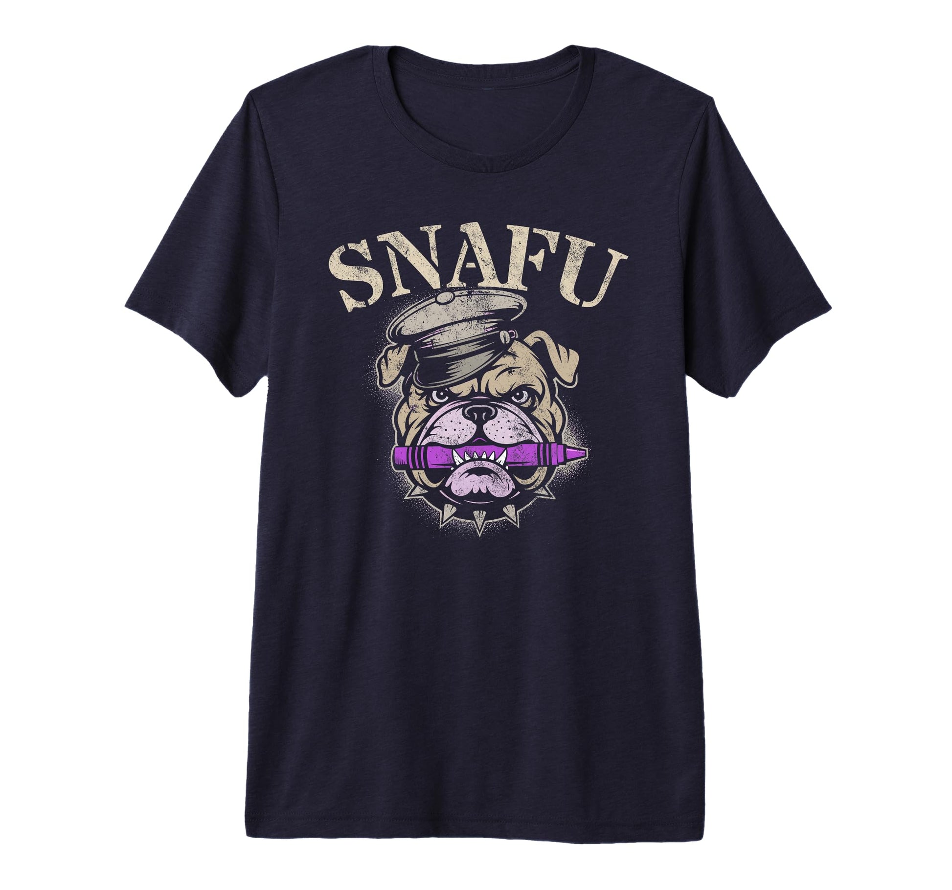 Bulldog Snafu I Eat Crayons Eater T-Shirt - Minimalist Print for Adults - T-Shirt, Sweatshirt, Hoodie
