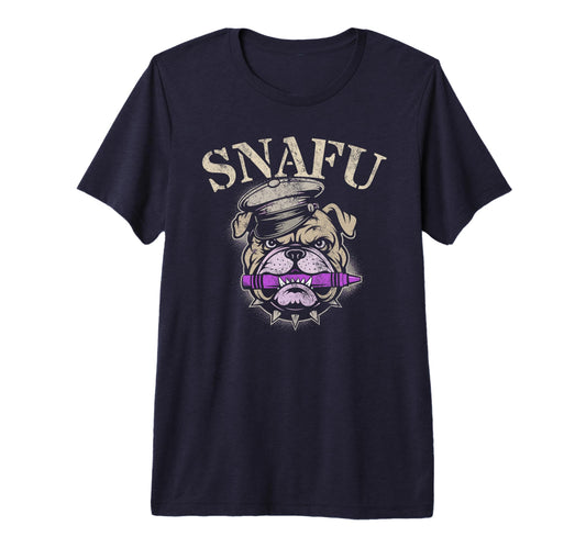 Bulldog Snafu I Eat Crayons Eater T-Shirt - Minimalist Print for Adults - T-Shirt, Sweatshirt, Hoodie