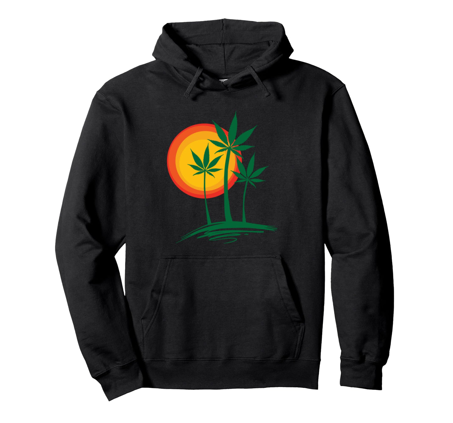 Beautiful Marijuana Weed Palm Tree Hoodie - Casual Everyday Wear Men Women - T-Shirt, Sweatshirt, Hoodie