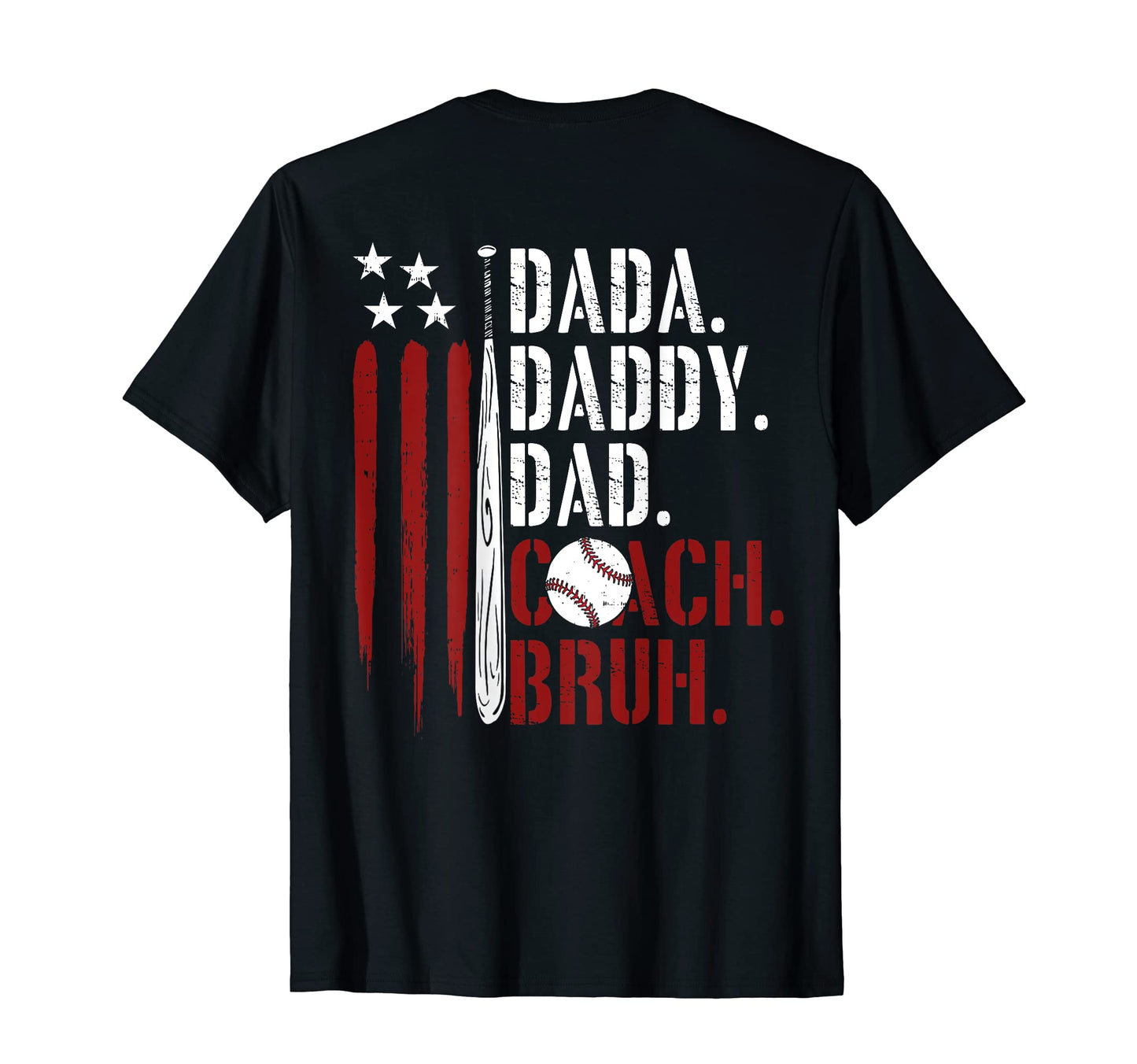 American Flag Baseball Coach Dad Daddy T-Shirt - Aesthetic Graphic Unisex - T-Shirt, Sweatshirt, Hoodie