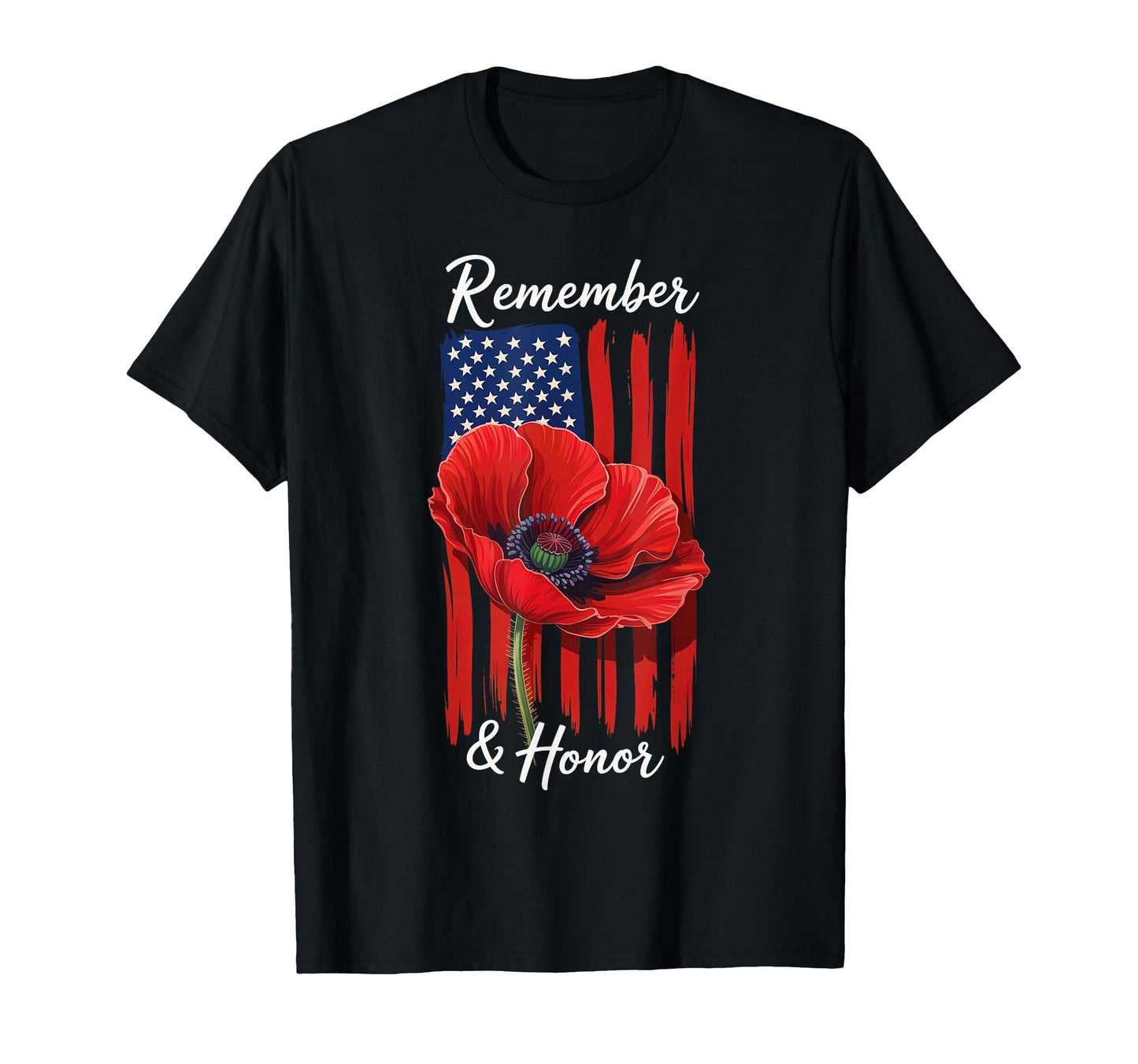 Veterans Day Usa Memorial Day Red Poppy T-Shirt - Graphic Print for Adults - T-Shirt, Sweatshirt, Hoodie