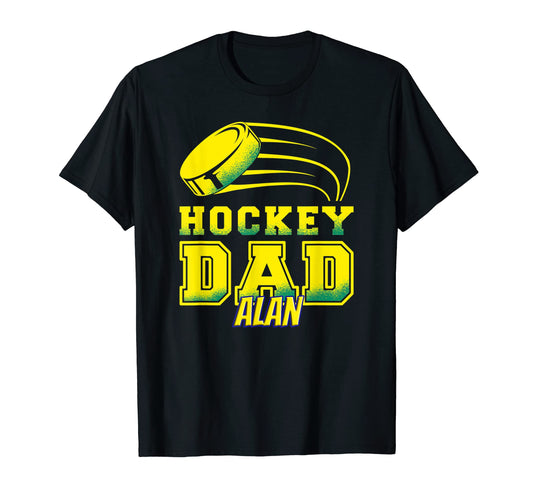 Alan Hockey Dad Puck Mens T-Shirt - Streetwear Style for Adults - T-Shirt, Sweatshirt, Hoodie