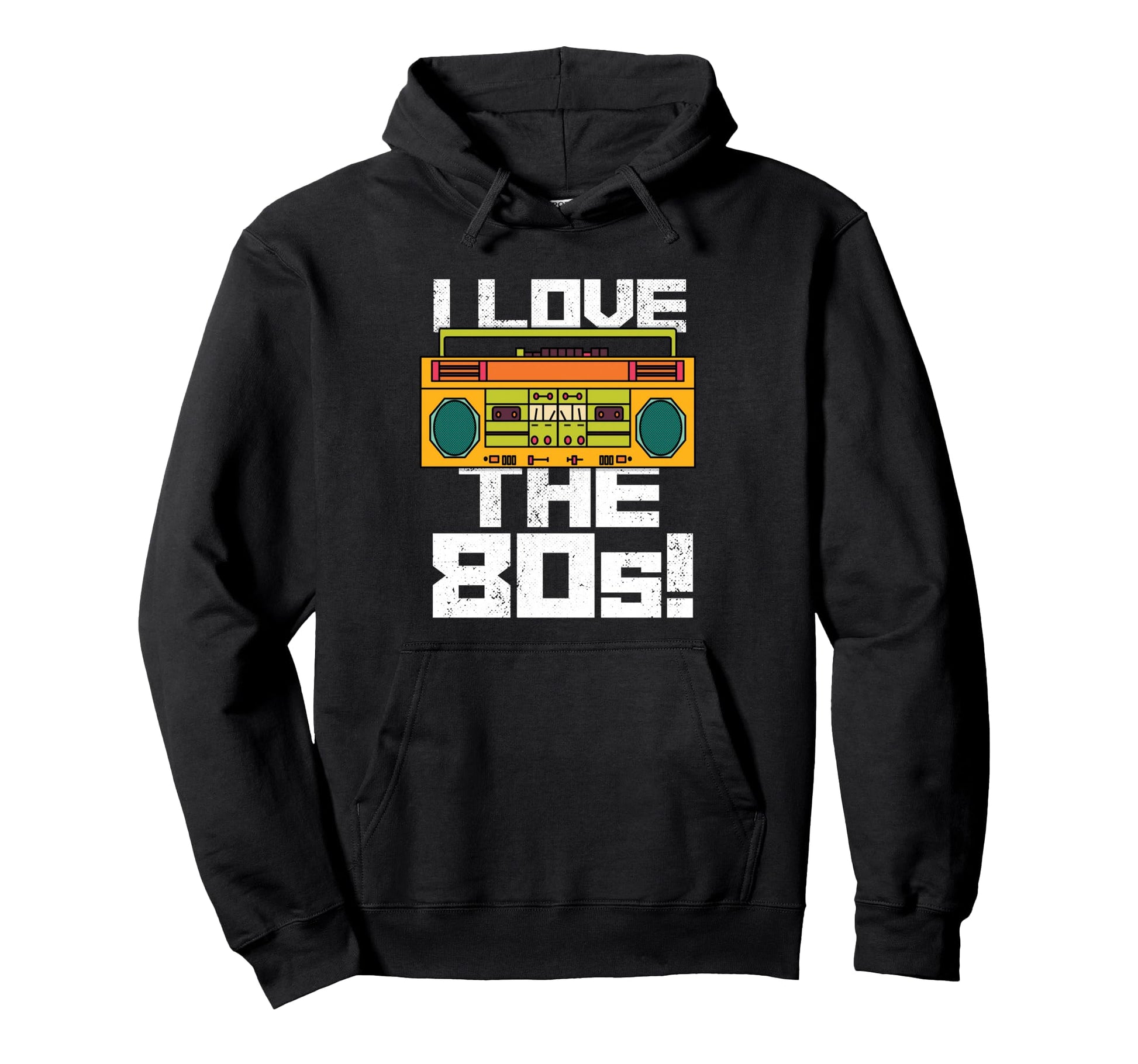 I Love 80S Ghettoblaster Boombox Radio Hoodie - Unique Graphic Men Women - T-Shirt, Sweatshirt, Hoodie