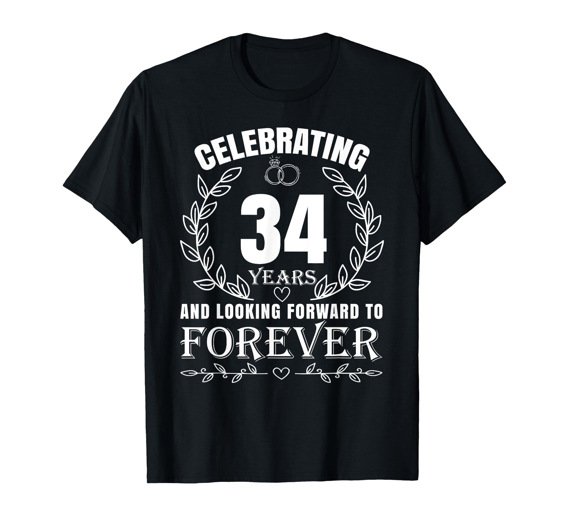 34Th Wedding Anniversary Couples T-Shirt - Minimalist Print for Adults - T-Shirt, Sweatshirt, Hoodie