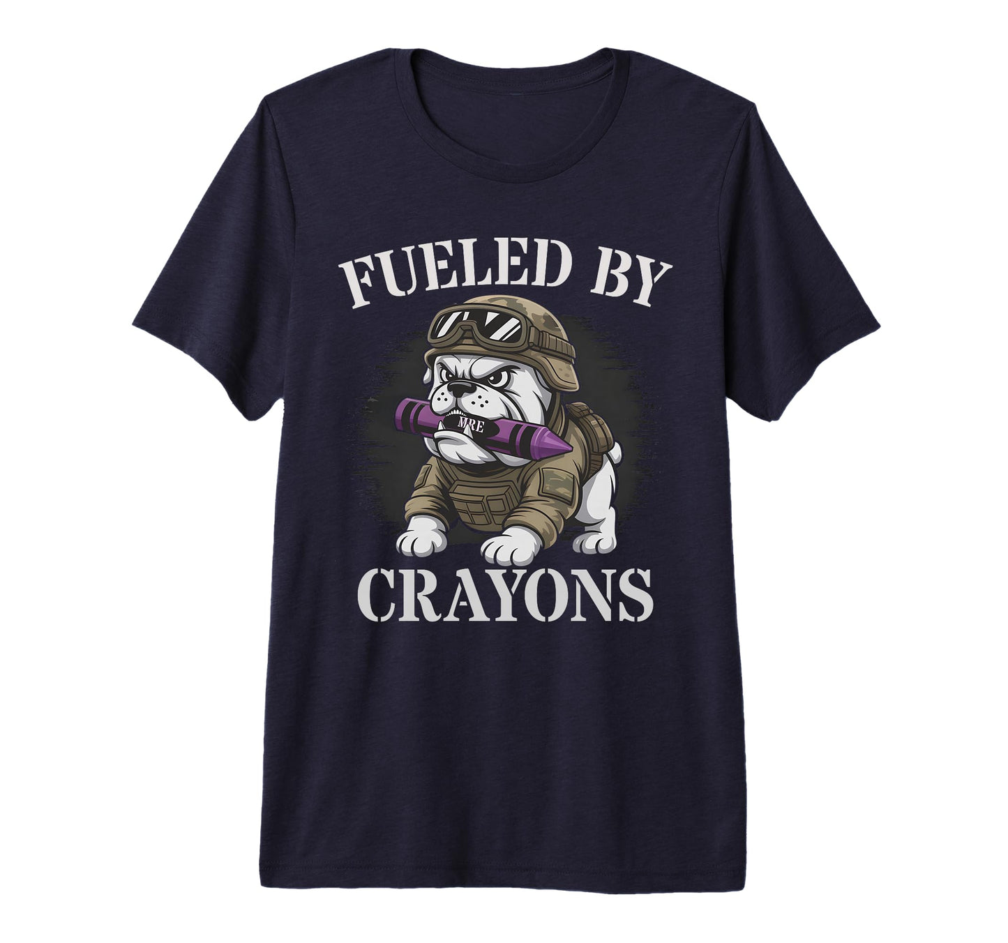 Bulldog Fueled Crayons Son Dad Military T-Shirt - Minimalist Print Unisex - T-Shirt, Sweatshirt, Hoodie