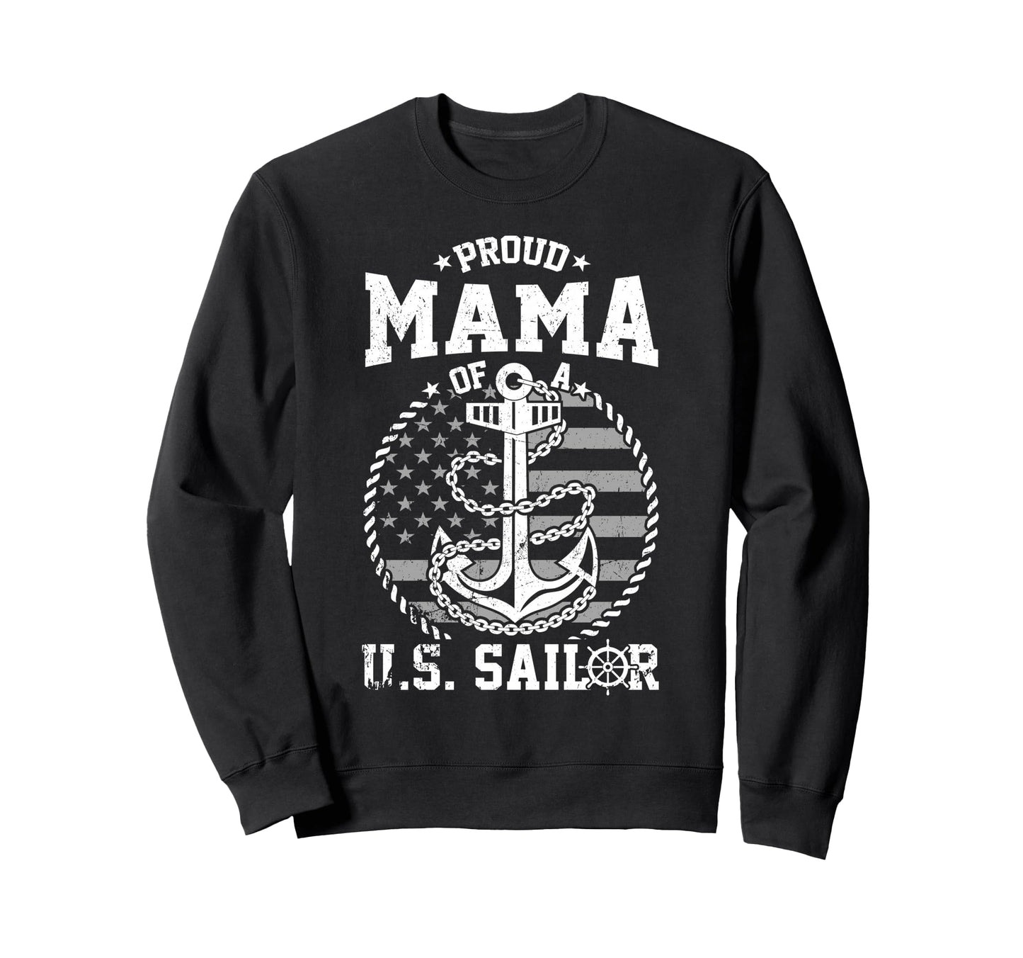 Proud Mama Us Sailor Anchor Flag Sweatshirt - Custom Art Print Men Women - T-Shirt, Sweatshirt, Hoodie