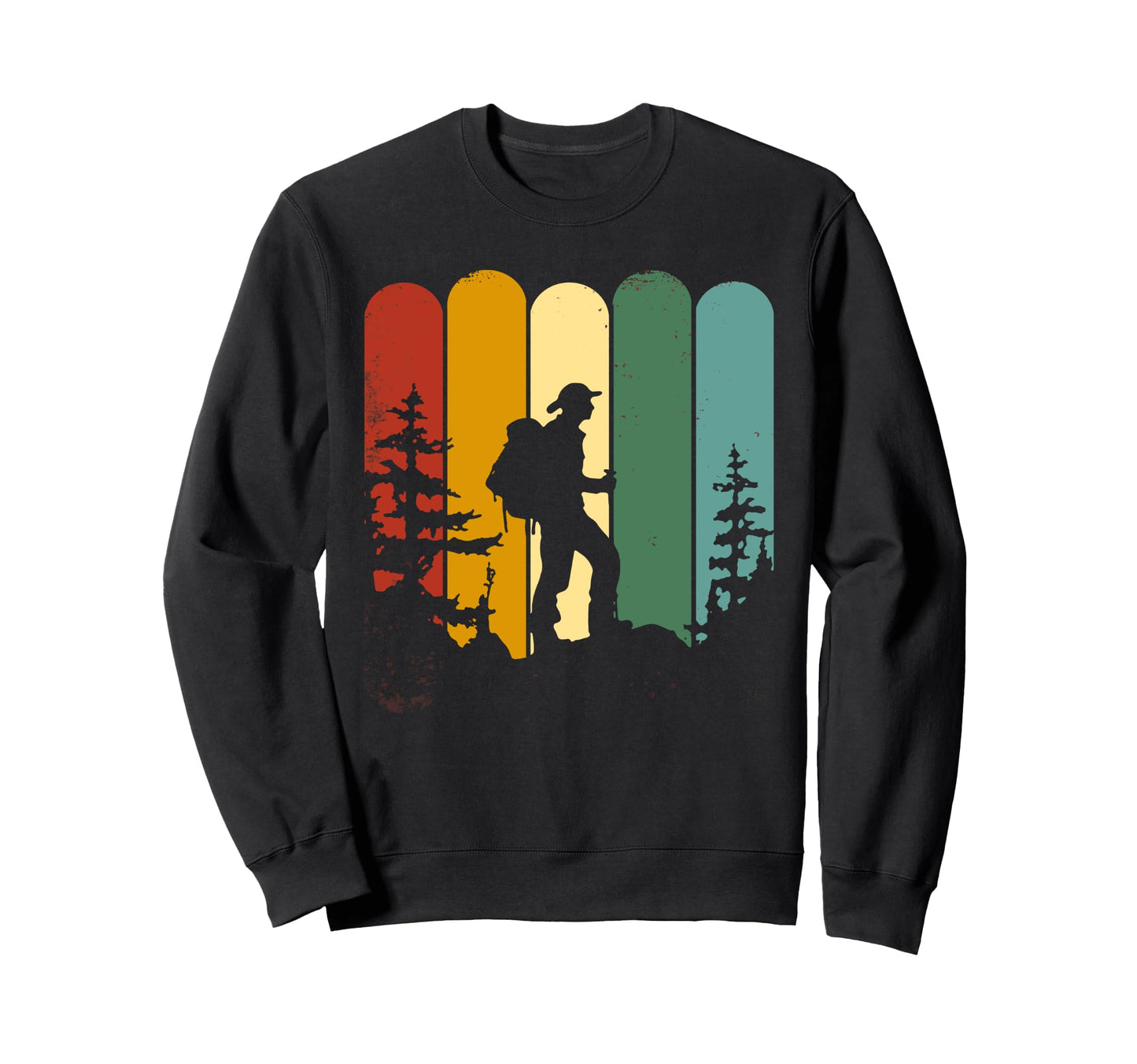 Hiking Camping Forest Mountain Trees Dad Sweatshirt - Unique Graphic Unisex - T-Shirt, Sweatshirt, Hoodie