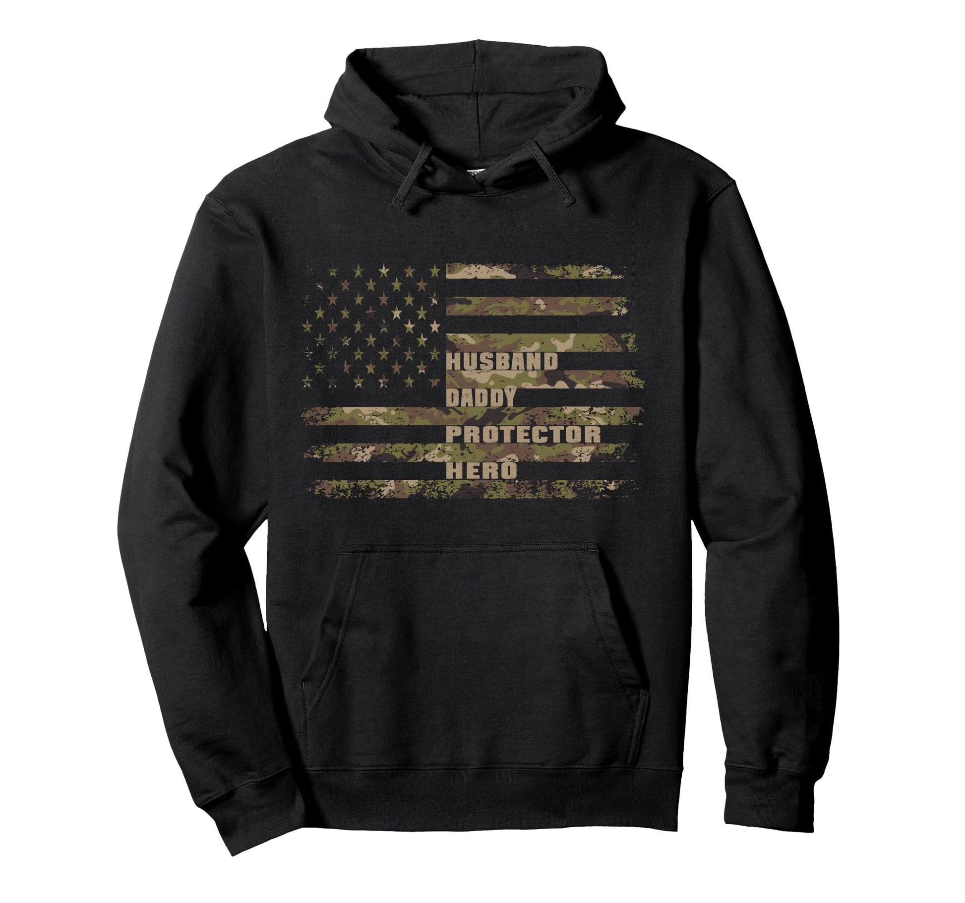 Husband Daddy Protector Hero Camouflage Hoodie - Unique Graphic for Adults - T-Shirt, Sweatshirt, Hoodie