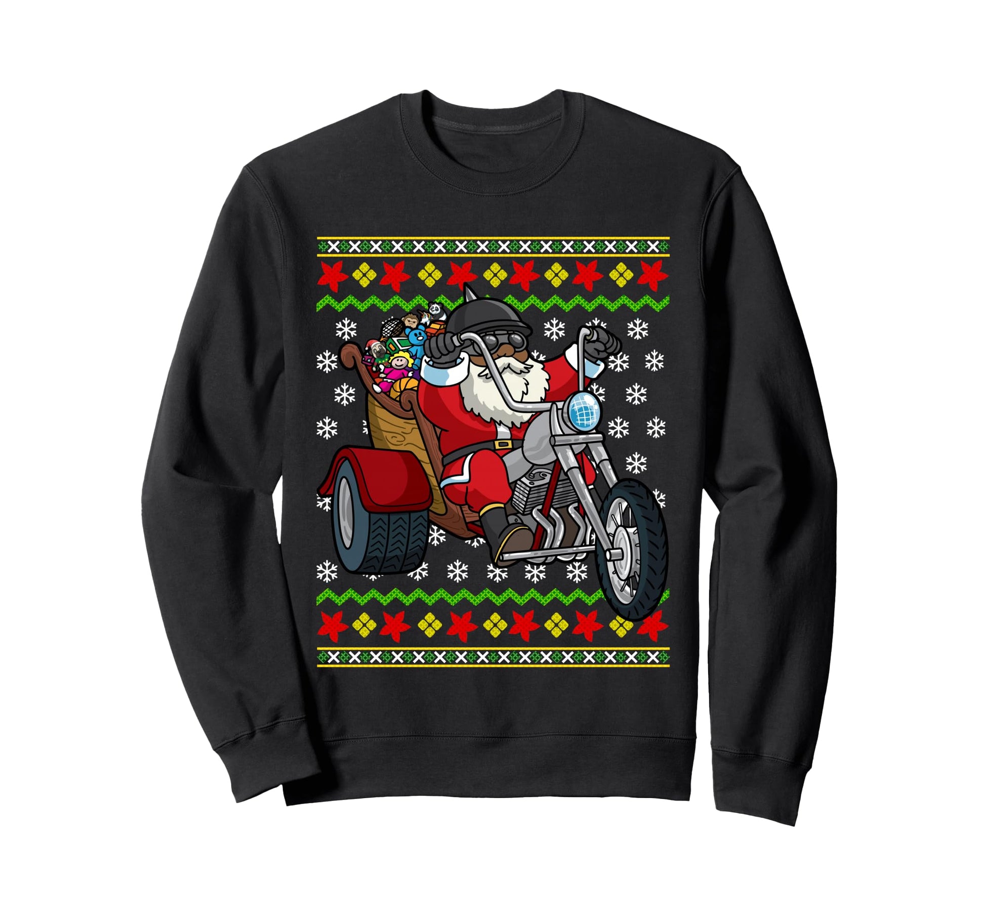 Black African American Santa Claus Sweatshirt - Trendy Graphic Unisex - T-Shirt, Sweatshirt, Hoodie