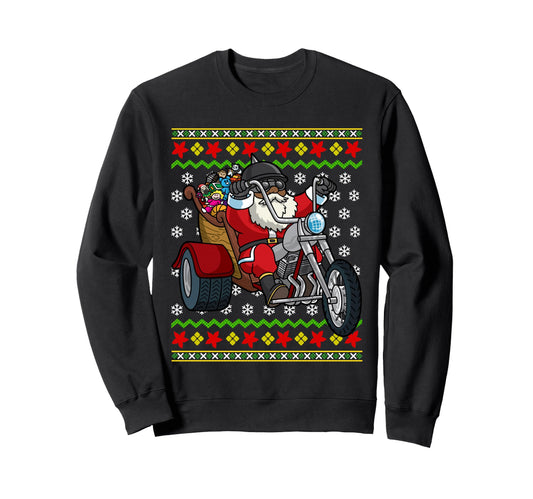 Black African American Santa Claus Sweatshirt - Trendy Graphic Unisex - T-Shirt, Sweatshirt, Hoodie