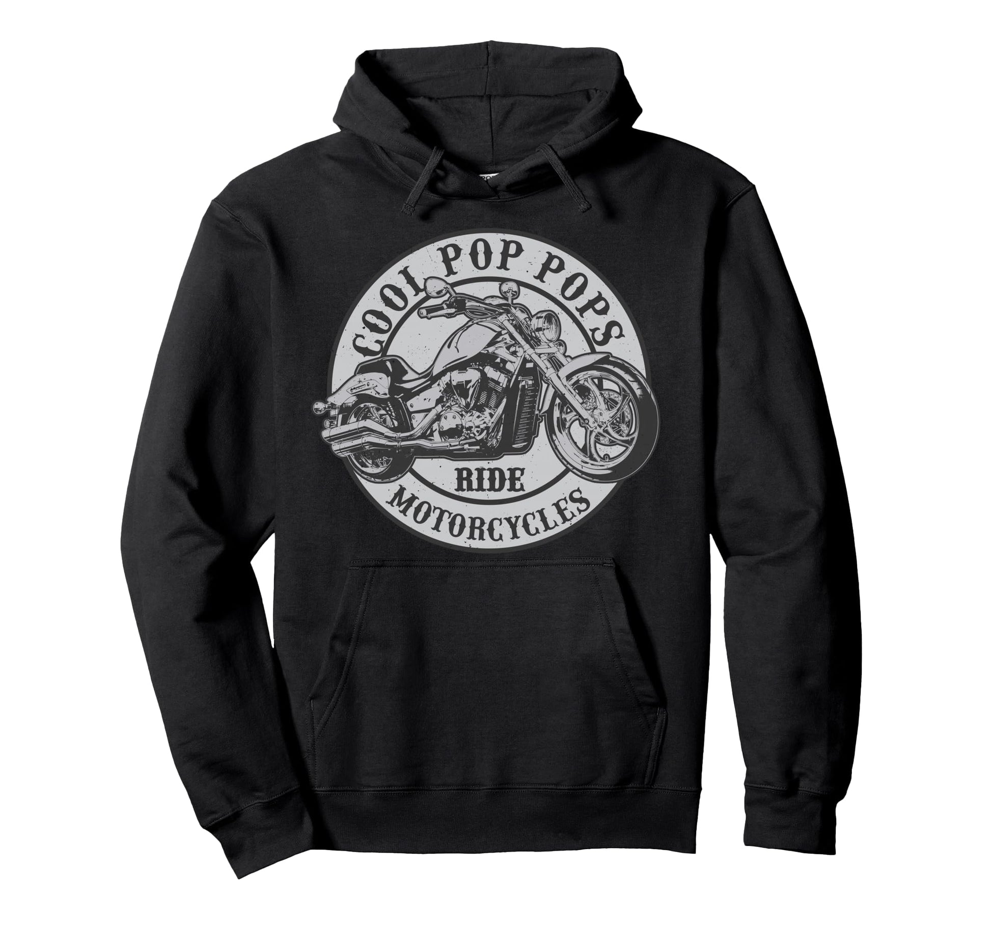 Pop Pop Ride Motorcycles Novelty Rider Hoodie - Graphic Print for Adults - T-Shirt, Sweatshirt, Hoodie