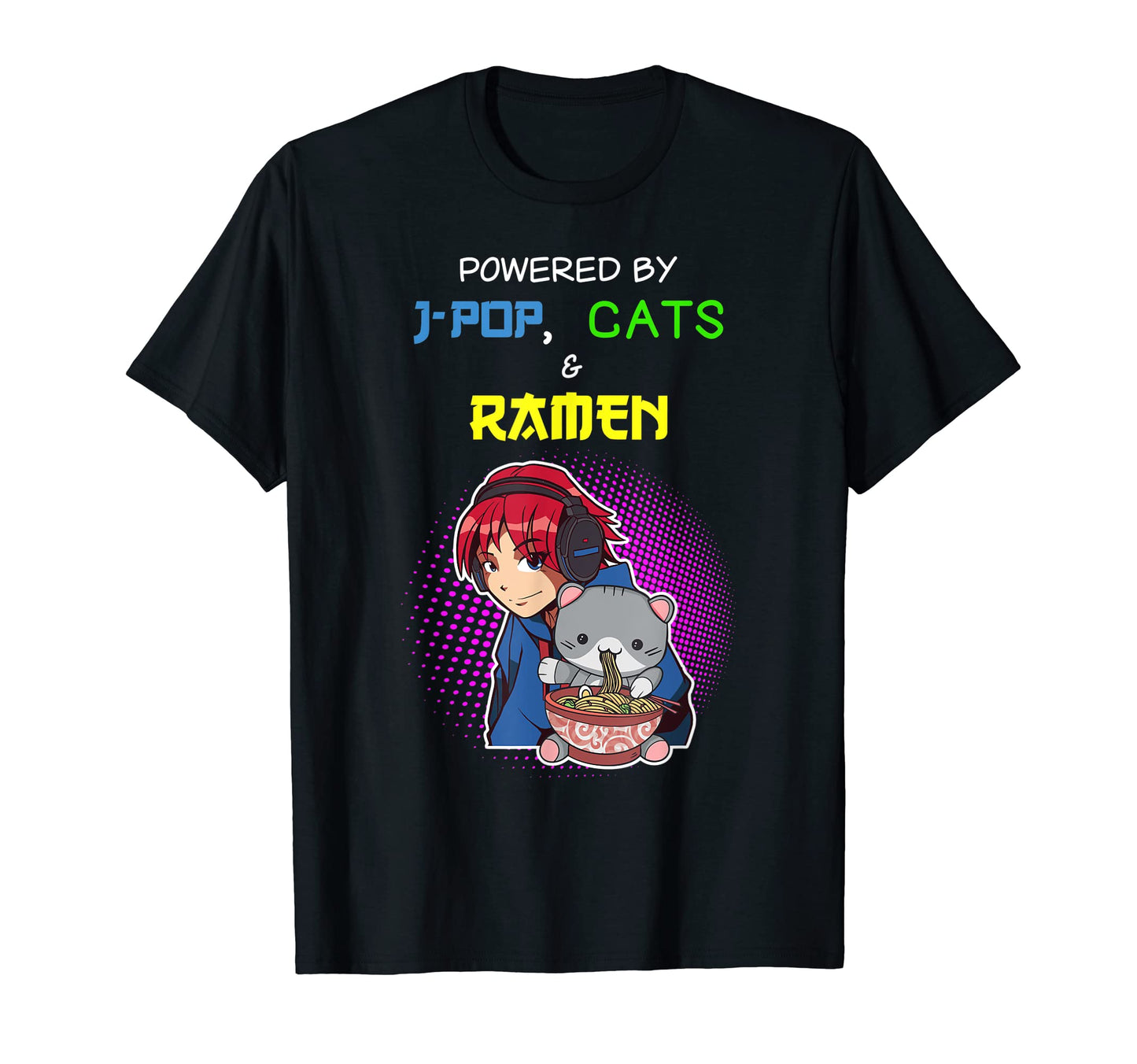 J Pop Ramen Lover Cat Lover Jpop T-Shirt - Streetwear Style for Adults - T-Shirt, Sweatshirt, Hoodie