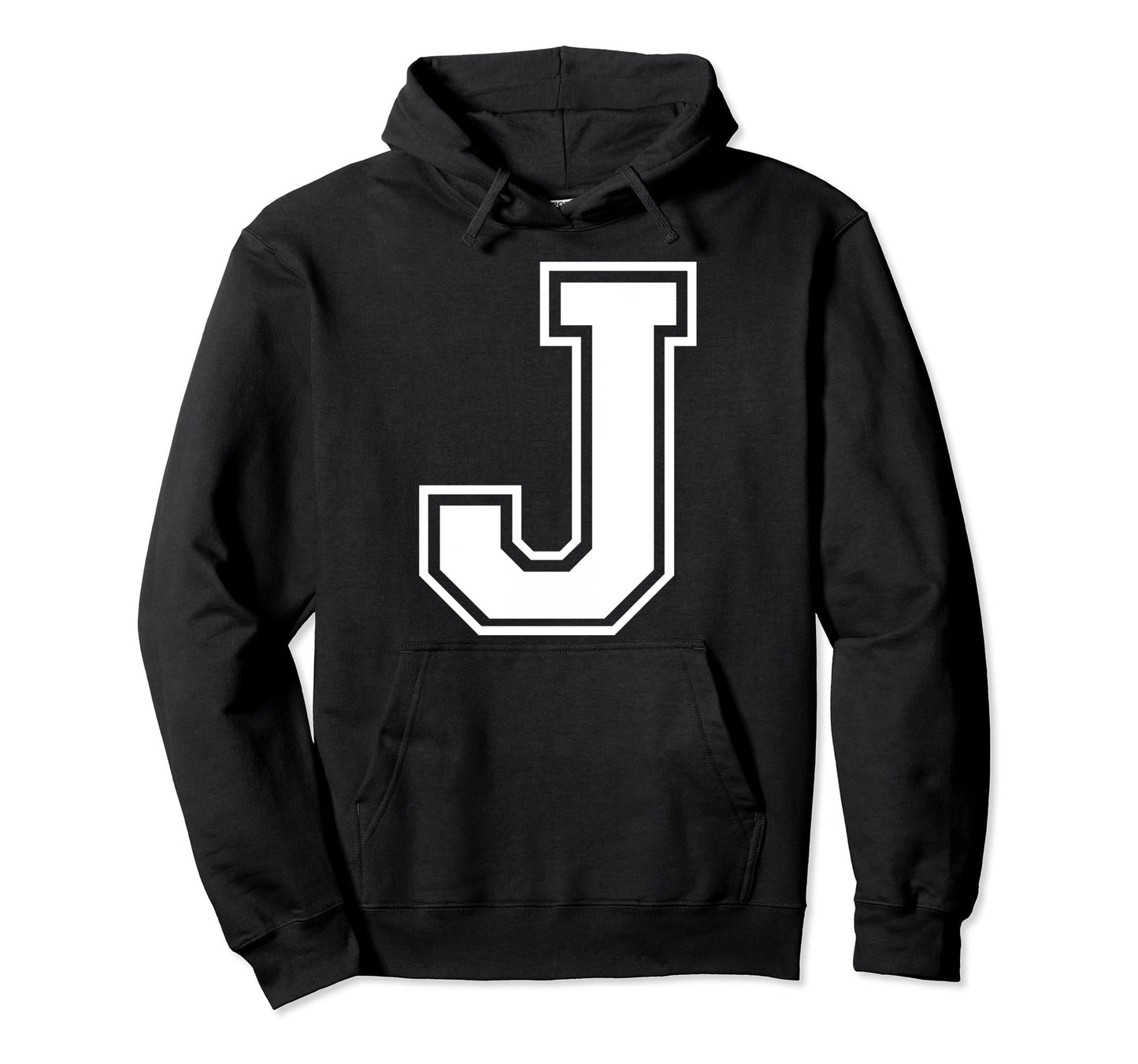 Letter J Capital Alphabet College Hoodie - Casual Everyday Wear Men Women - T-Shirt, Sweatshirt, Hoodie