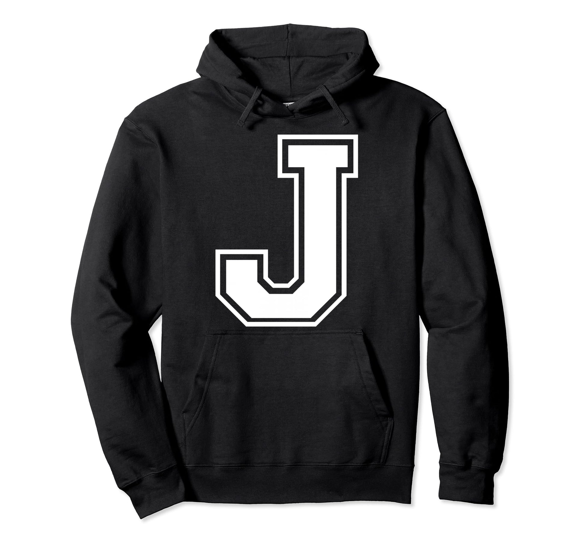 Letter J Capital Alphabet College Hoodie - Casual Everyday Wear Men Women - T-Shirt, Sweatshirt, Hoodie