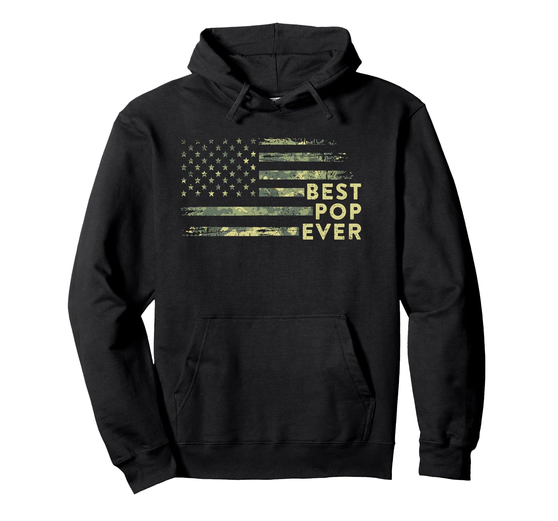 Best Pop Ever Camo American Flag Grandpa Hoodie - Custom Art Print Unisex - T-Shirt, Sweatshirt, Hoodie