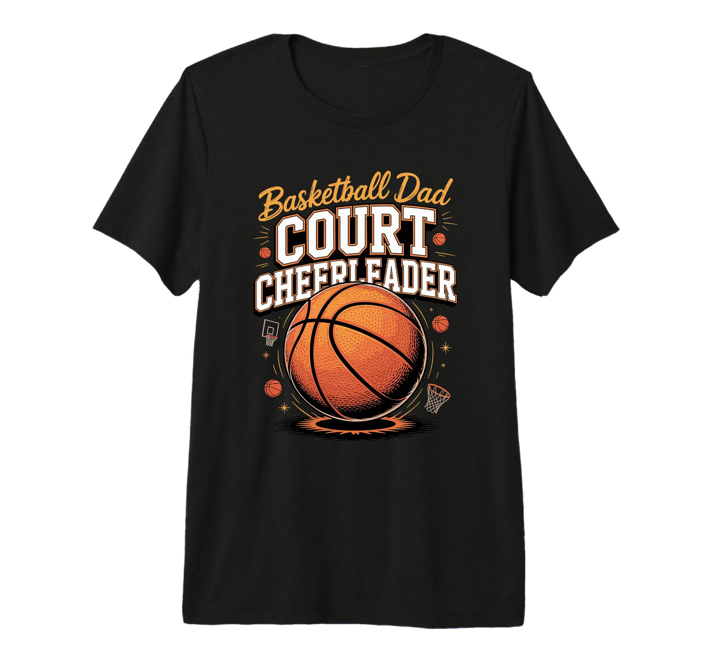 Mens Basketball Dad Court Cheerleader T-Shirt - Trendy Graphic Men Women - T-Shirt, Sweatshirt, Hoodie