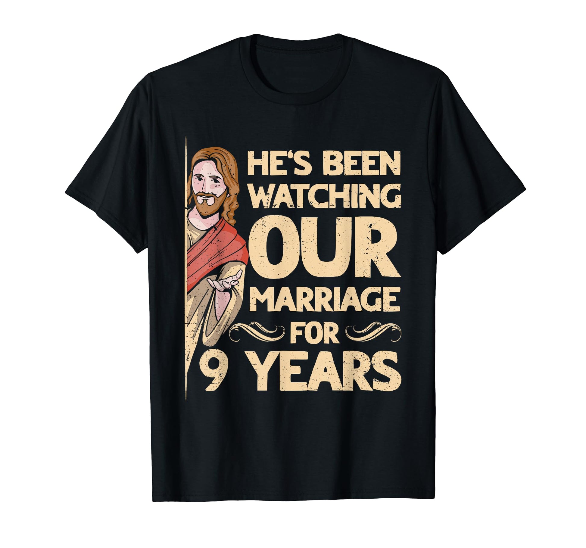 9Th Wedding Anniversary Jesus T-Shirt - Custom Art Print for Adults - T-Shirt, Sweatshirt, Hoodie