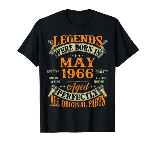 60Th Birthday Gift Legend Born May 1966 T-Shirt - Aesthetic Graphic Unisex - T-Shirt, Sweatshirt, Hoodie