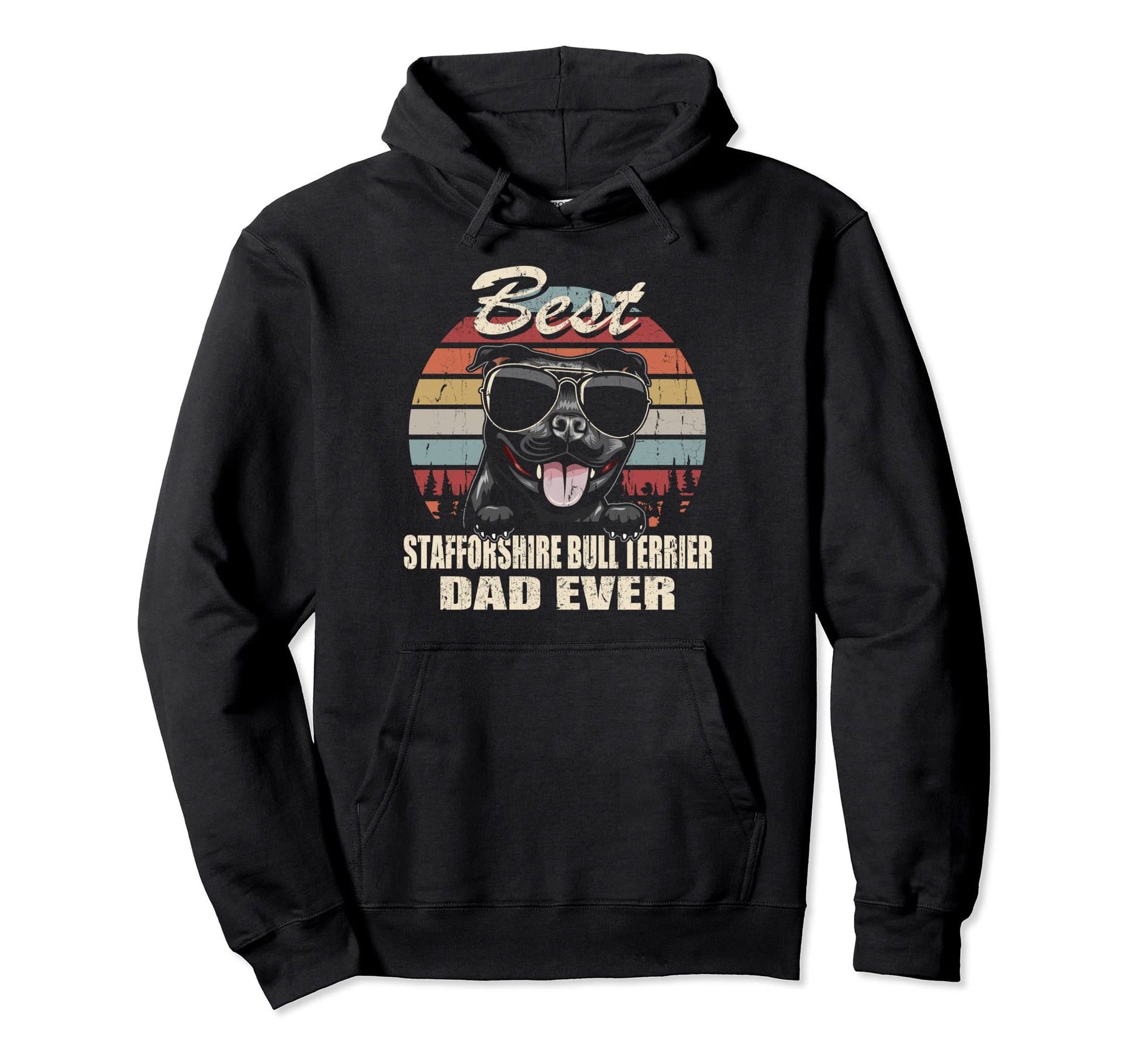 Best Stafforshire Bull Terrier Dad Hoodie - Minimalist Print Men Women - T-Shirt, Sweatshirt, Hoodie