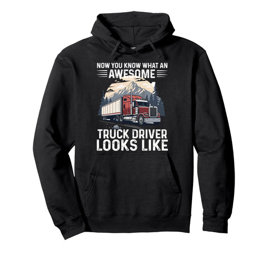Awesome Truck Driver Joke Trucker Dad Hoodie - Trendy Graphic Men Women - T-Shirt, Sweatshirt, Hoodie