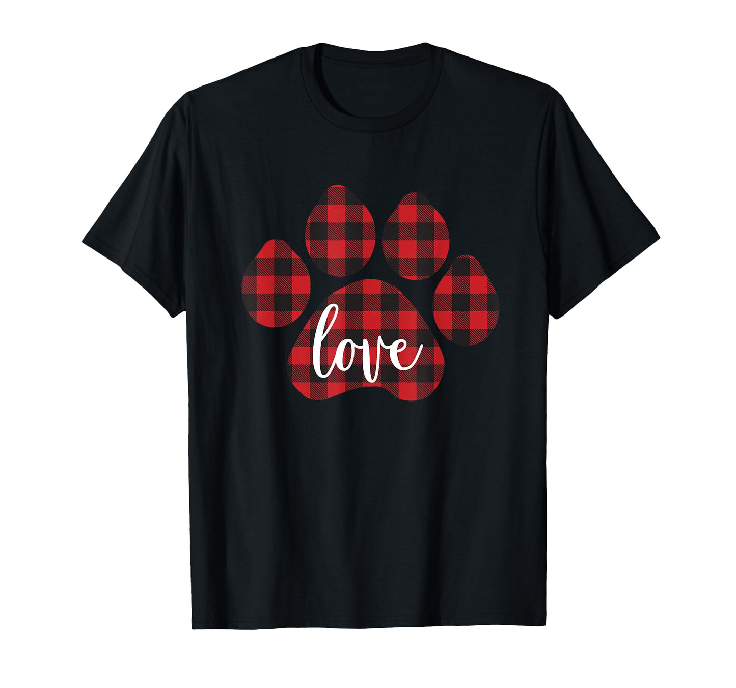 Buffalo Plaid Dog Paw Love T-Shirt - Trendy Graphic for Adults - T-Shirt, Sweatshirt, Hoodie