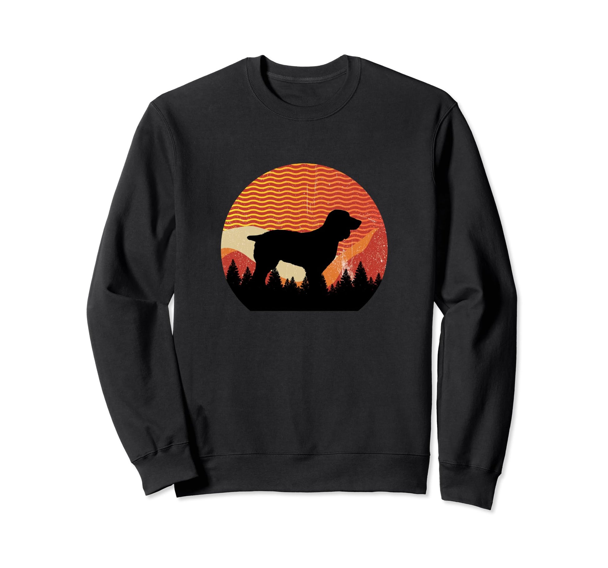 Boykin Dog Sunset Distressed Sweatshirt - Casual Everyday Wear Men Women - T-Shirt, Sweatshirt, Hoodie