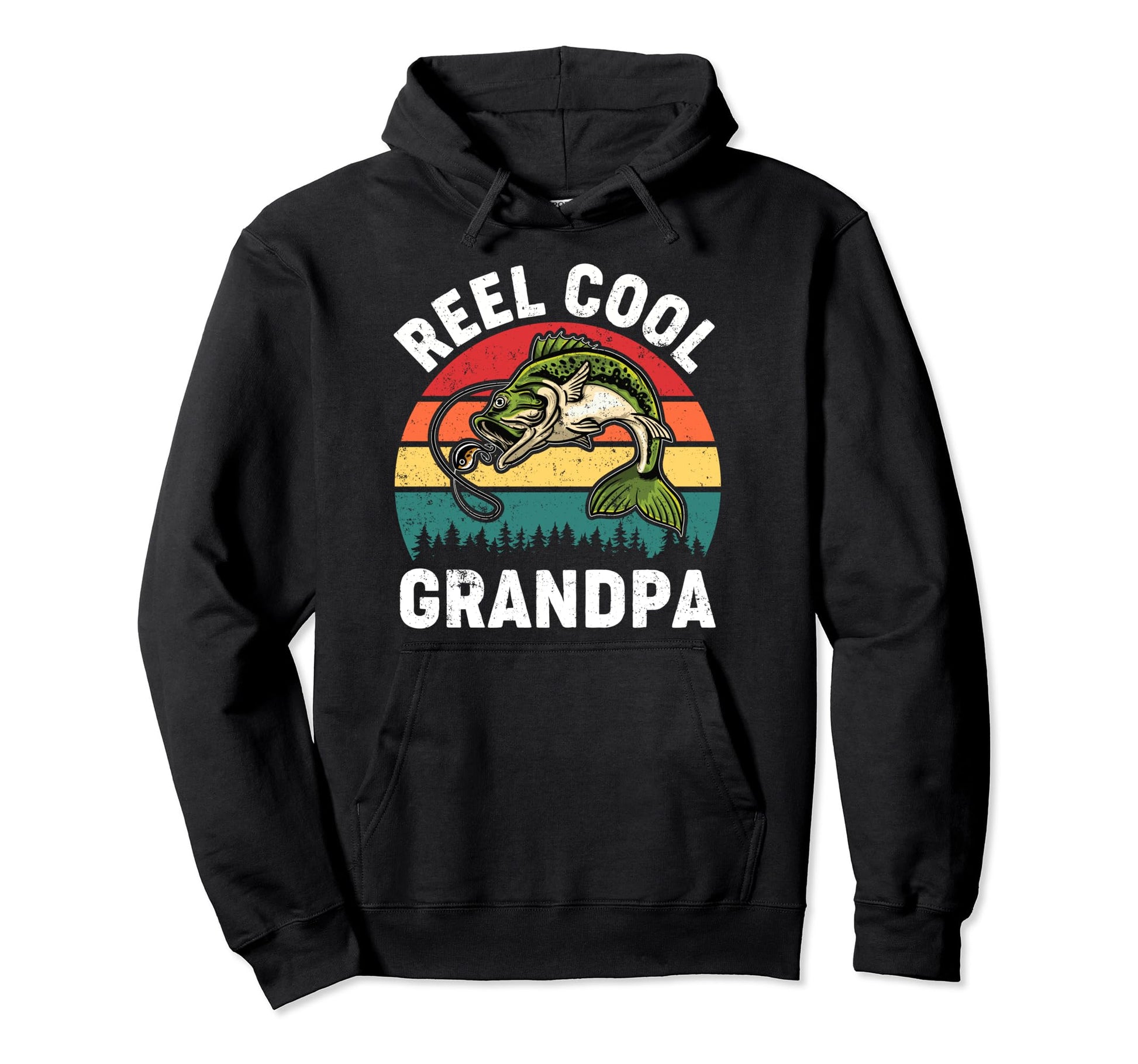 Reel Grandpa Fathers Day Fishing Funny Hoodie - Trendy Graphic for Adults - T-Shirt, Sweatshirt, Hoodie