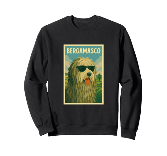 Bergamasco Dog Art Minimalist Pop Art Sweatshirt - Graphic Print for Adults - T-Shirt, Sweatshirt, Hoodie