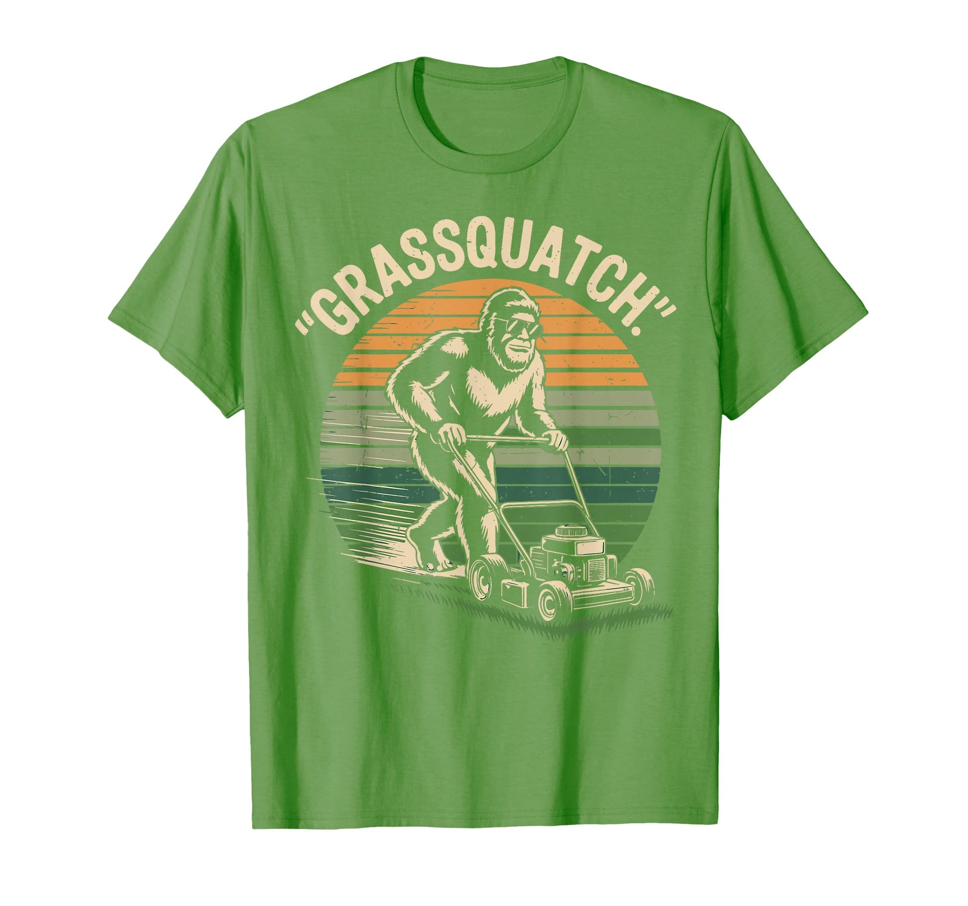 Grassquatch Bigfoot Lawn Mowing Funny T-Shirt - Novelty Apparel Men Women - T-Shirt, Sweatshirt, Hoodie