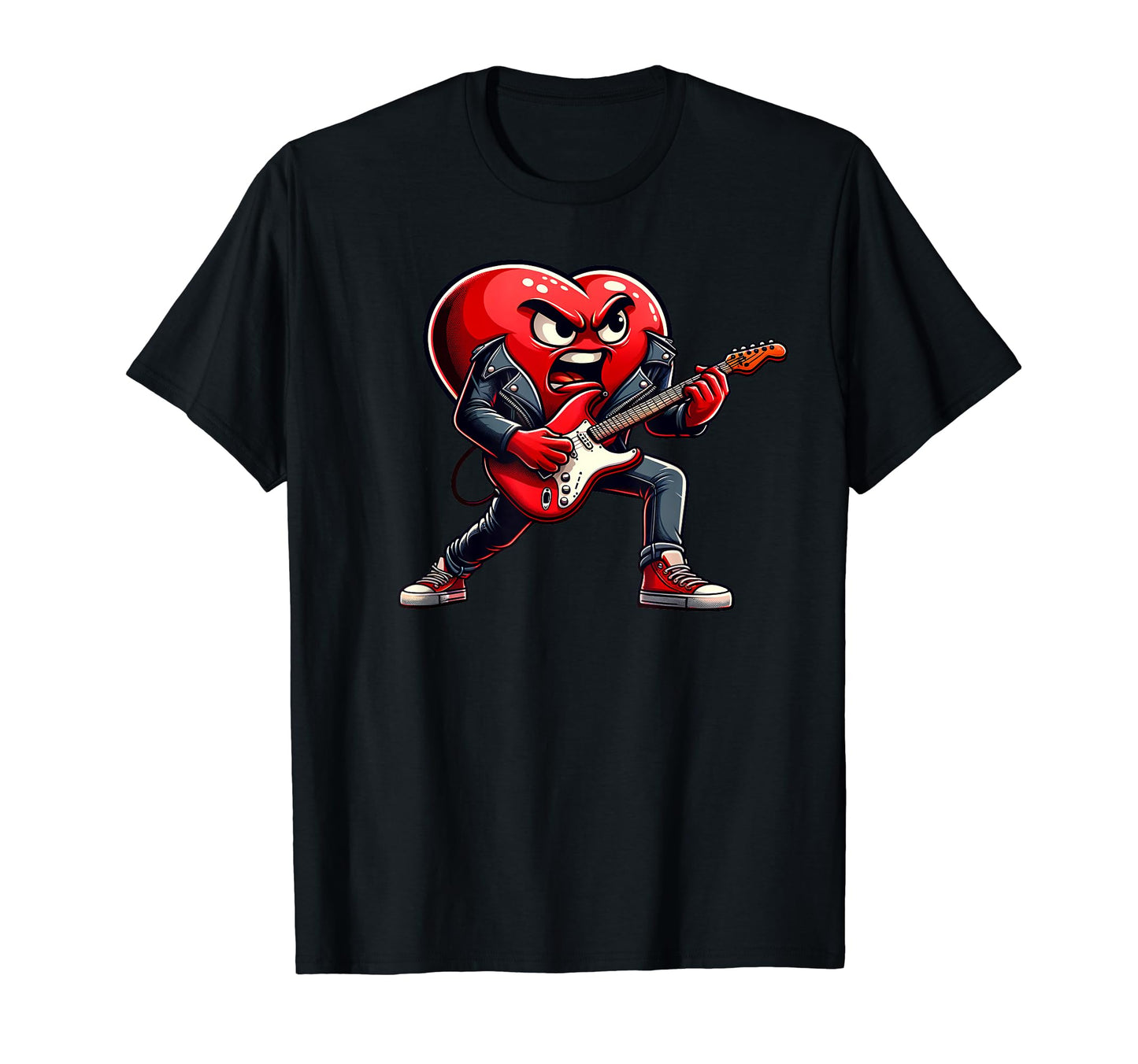 Valentines Day Guitarist Heart Guitar T-Shirt - Unique Graphic Unisex - T-Shirt, Sweatshirt, Hoodie