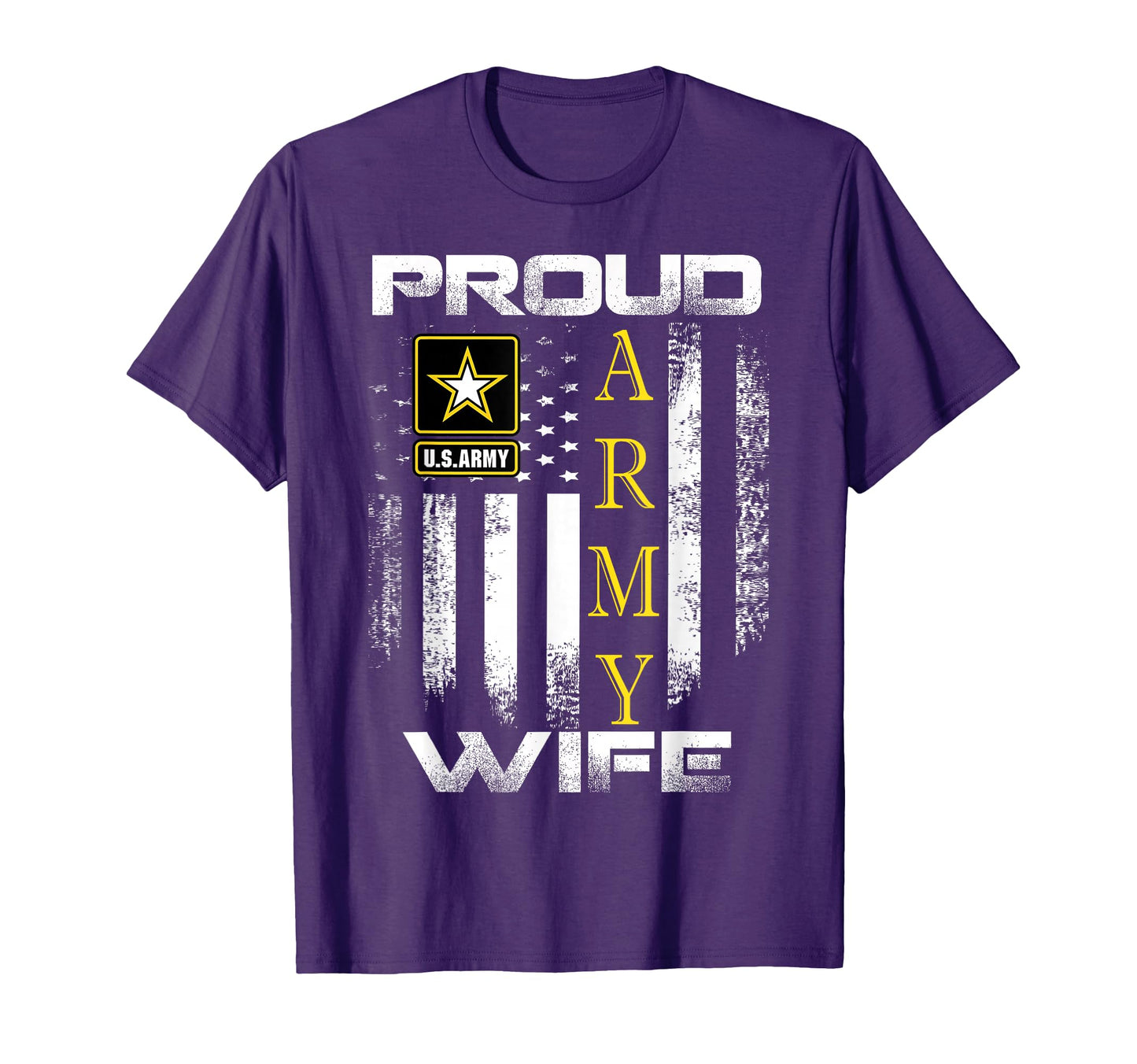 Proud Army Wife American Flag T-Shirt - Casual Everyday Wear for Adults - T-Shirt, Sweatshirt, Hoodie