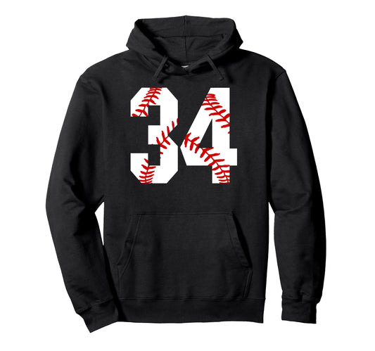 Baseball Mom 34 Jersey Baseball Hoodie - Casual Everyday Wear Unisex - T-Shirt, Sweatshirt, Hoodie