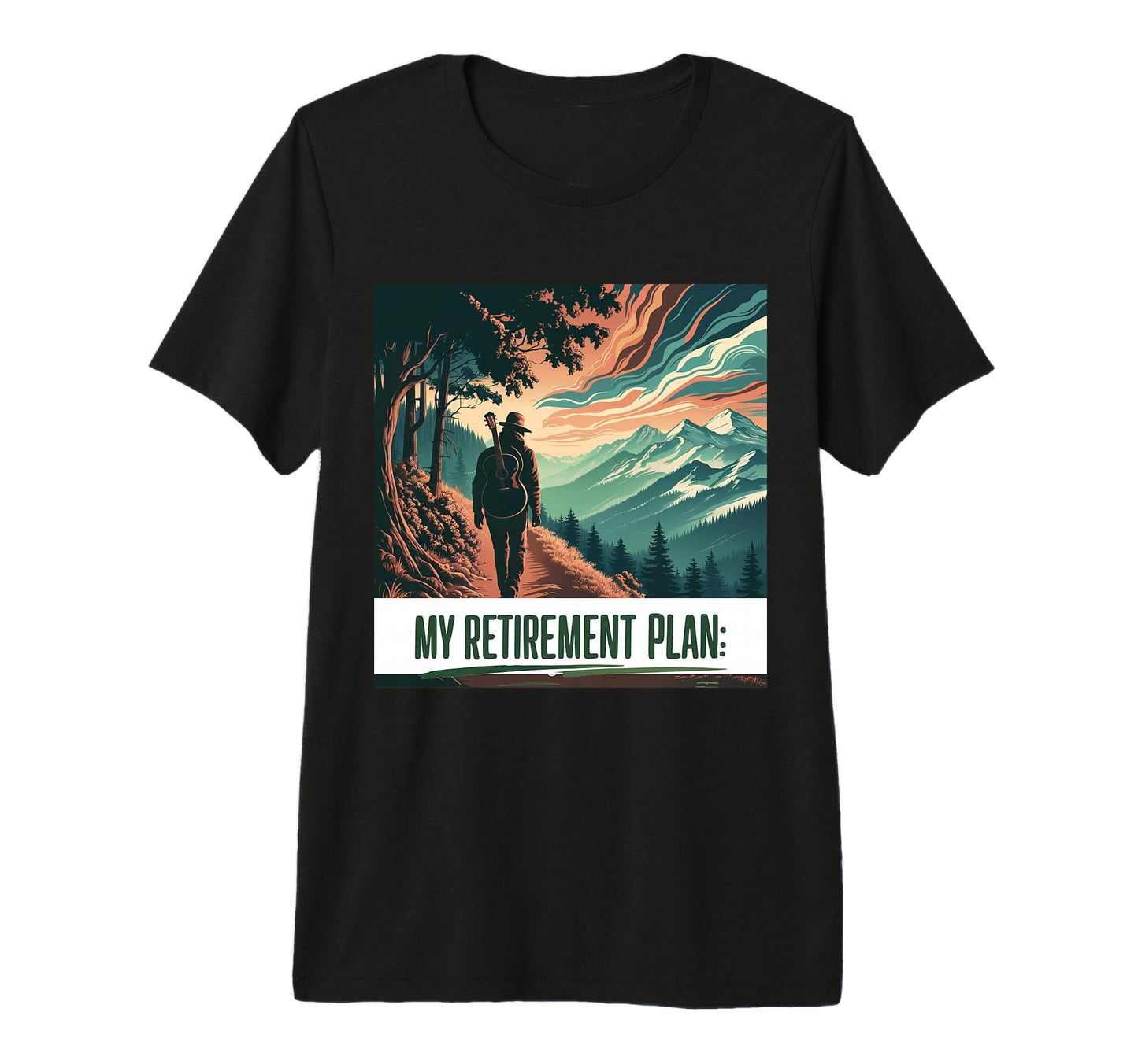Hiking Nature Guitar Dad Grandpa T-Shirt - Trendy Graphic for Adults - T-Shirt, Sweatshirt, Hoodie