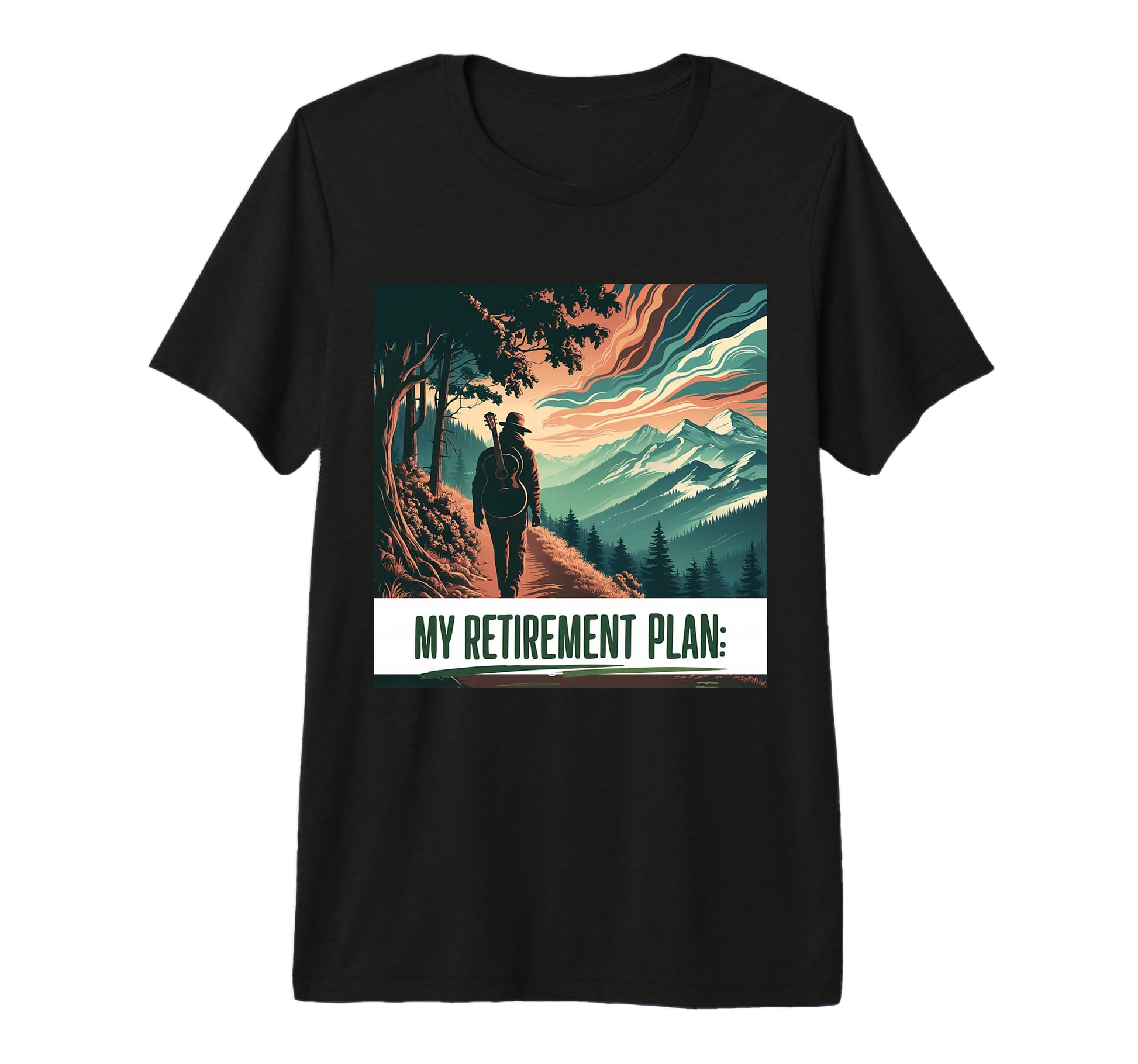 Hiking Nature Guitar Dad Grandpa T-Shirt - Trendy Graphic for Adults - T-Shirt, Sweatshirt, Hoodie