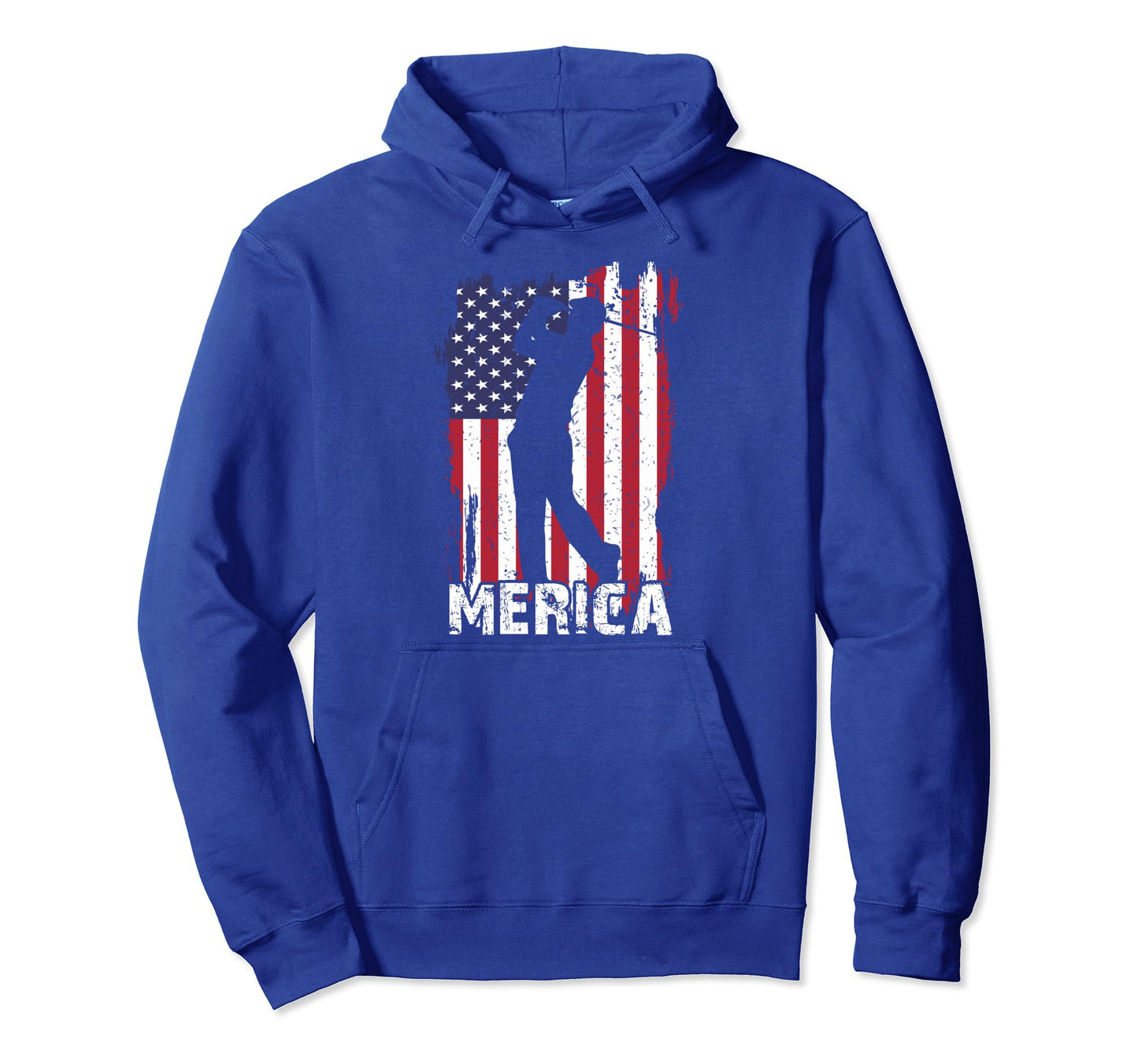 Merica Golf 4Th July American Flag Hoodie - Casual Everyday Wear Unisex - T-Shirt, Sweatshirt, Hoodie
