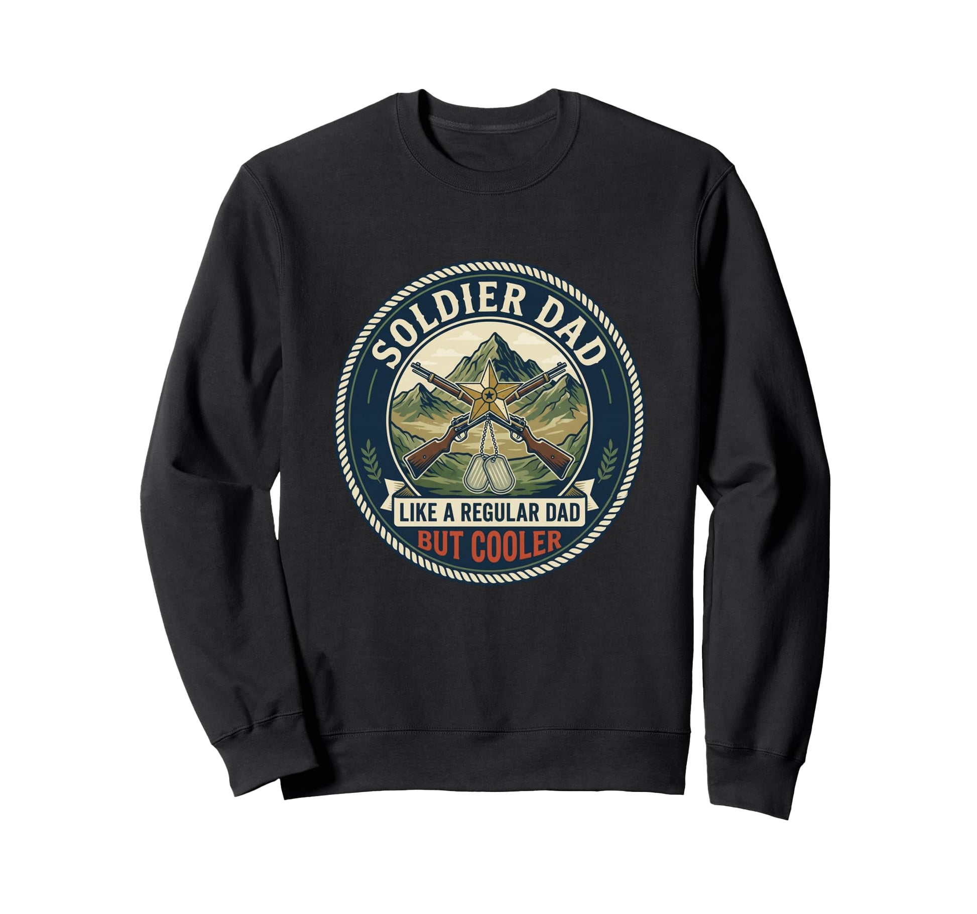 Soldier Dad Military Veteran Army Sweatshirt - Aesthetic Graphic Unisex - T-Shirt, Sweatshirt, Hoodie