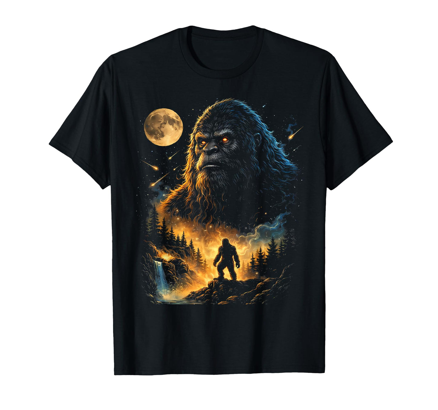 Bigfoot Howling Moon Meme 90S Nature T-Shirt - Minimalist Print for Adults - T-Shirt, Sweatshirt, Hoodie