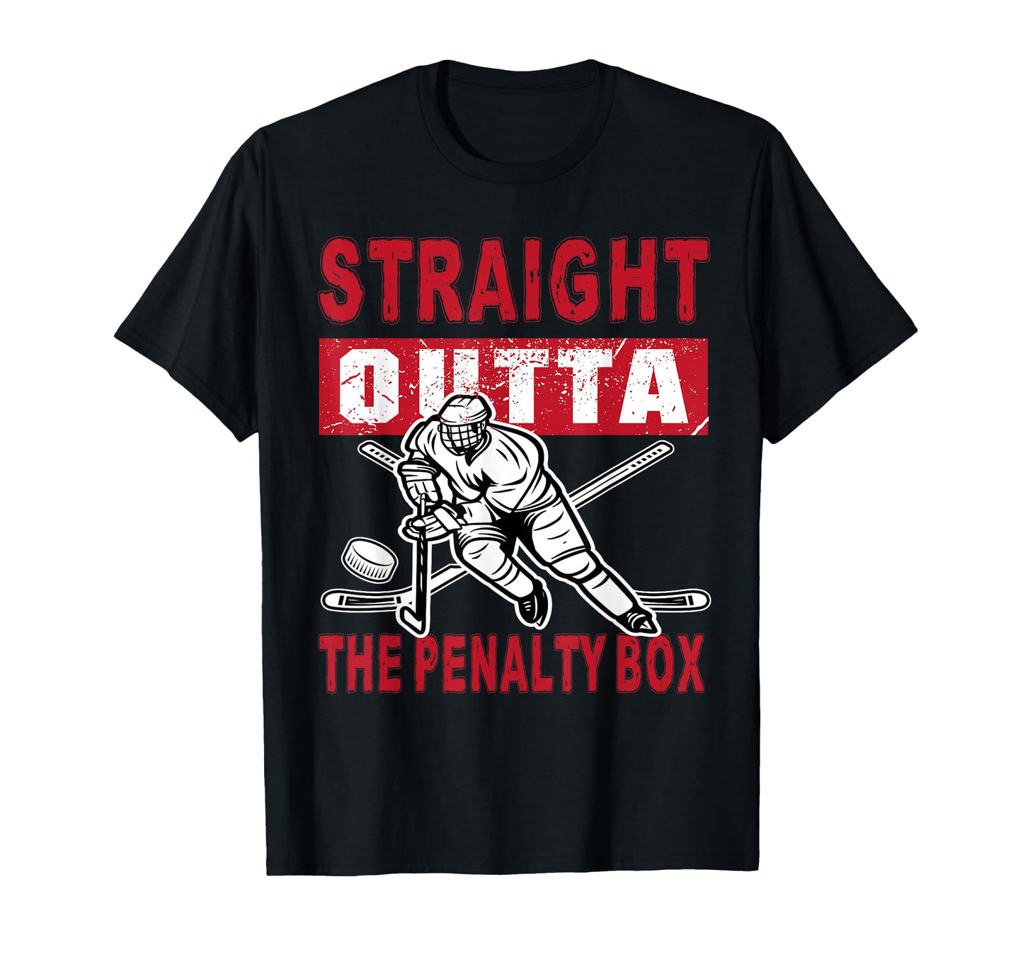 Straight Outta Penalty Box Funny T-Shirt - Aesthetic Graphic for Adults - T-Shirt, Sweatshirt, Hoodie