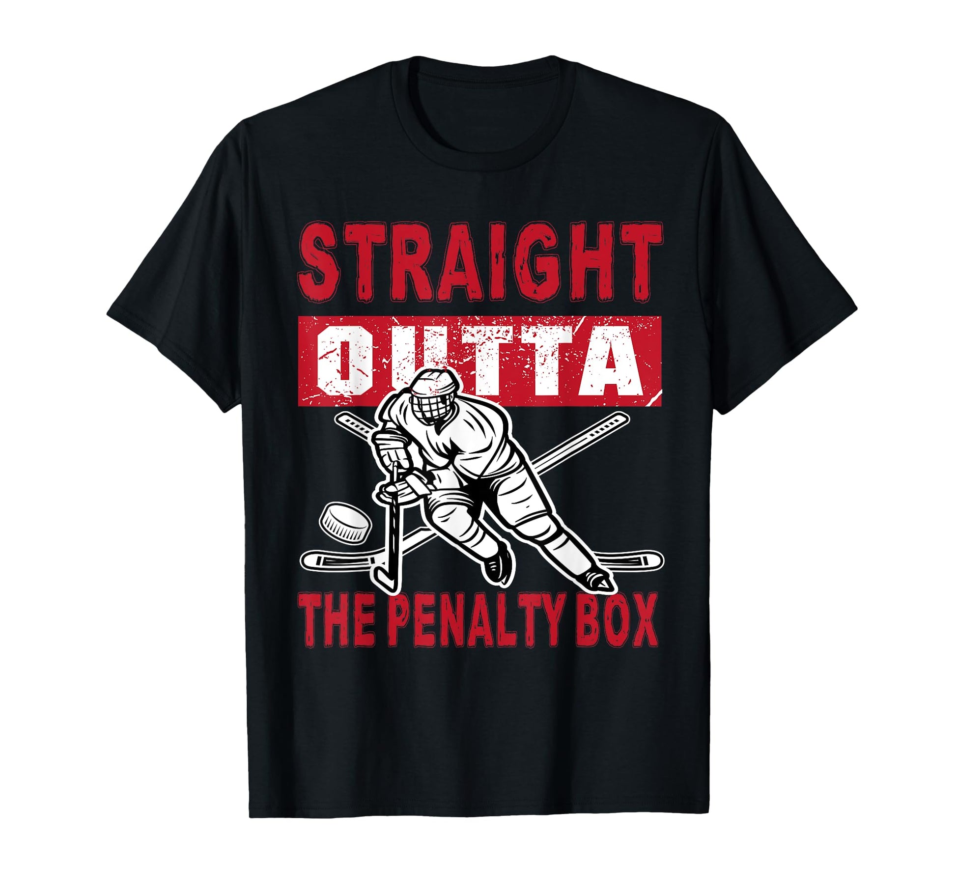 Straight Outta Penalty Box Funny T-Shirt - Aesthetic Graphic for Adults - T-Shirt, Sweatshirt, Hoodie